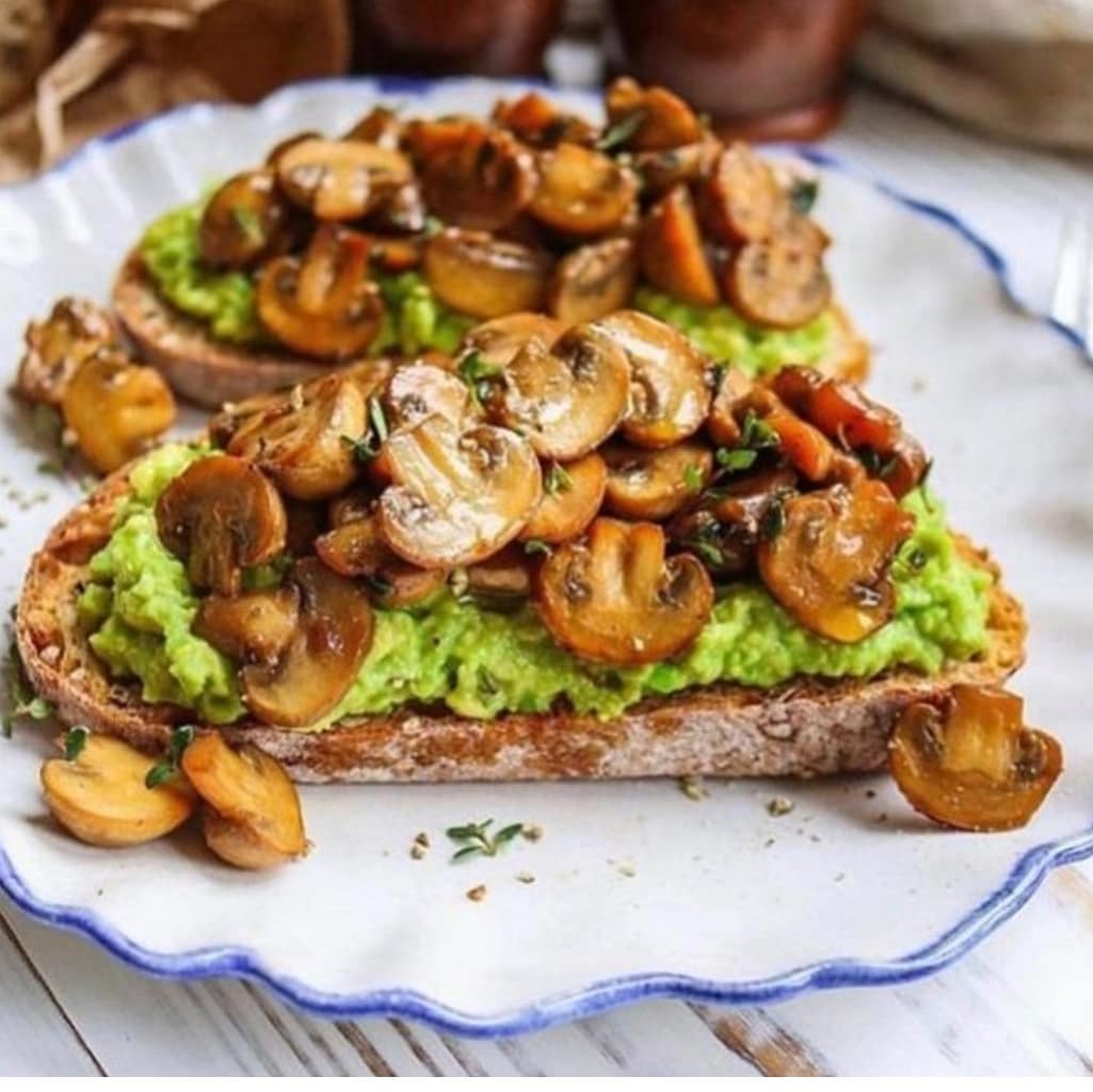 Avocado Mushroom Toastie with Garlic and Spices