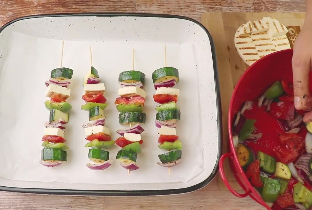 Easy Vegetable Skewers with Burger Cheese