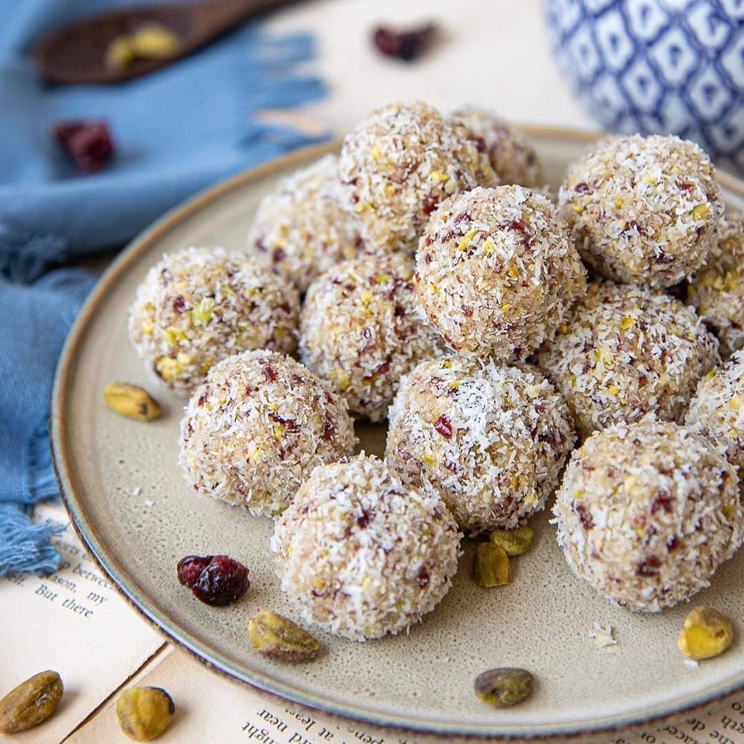 Vegan Coconut Cranberry Nutty Bliss Balls