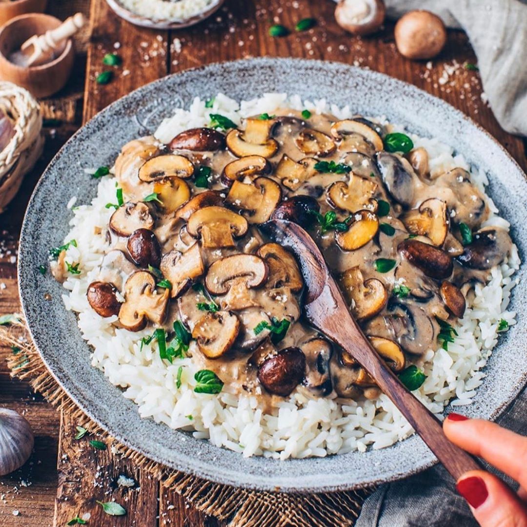 Vegan Mushroom Stroganoff with Pasta