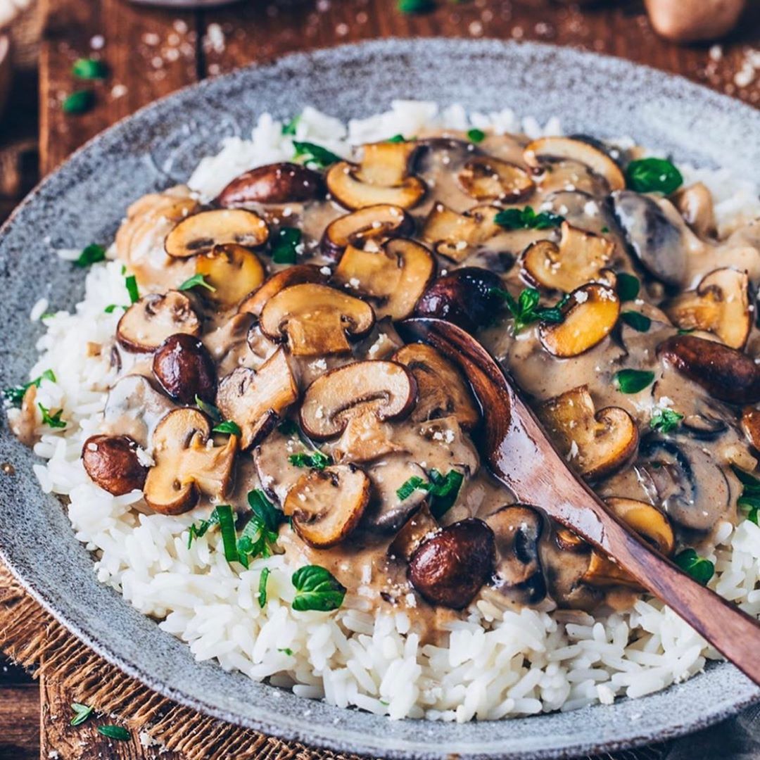 Vegan Mushroom Stroganoff with Pasta