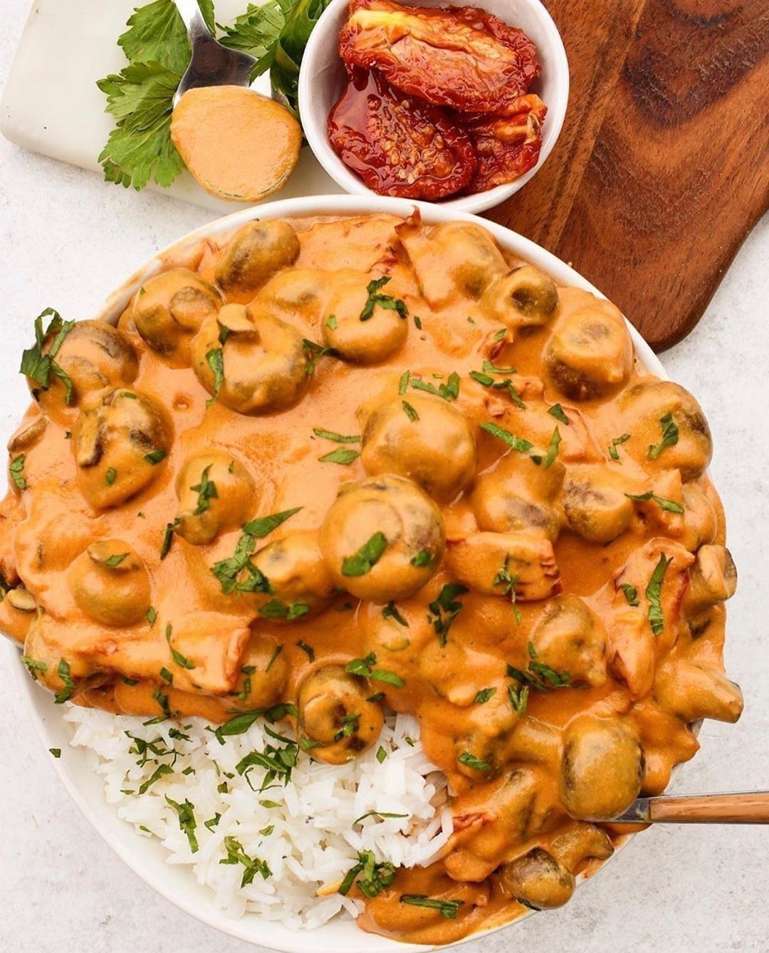 Sun Dried Tomato Creamed Mushrooms