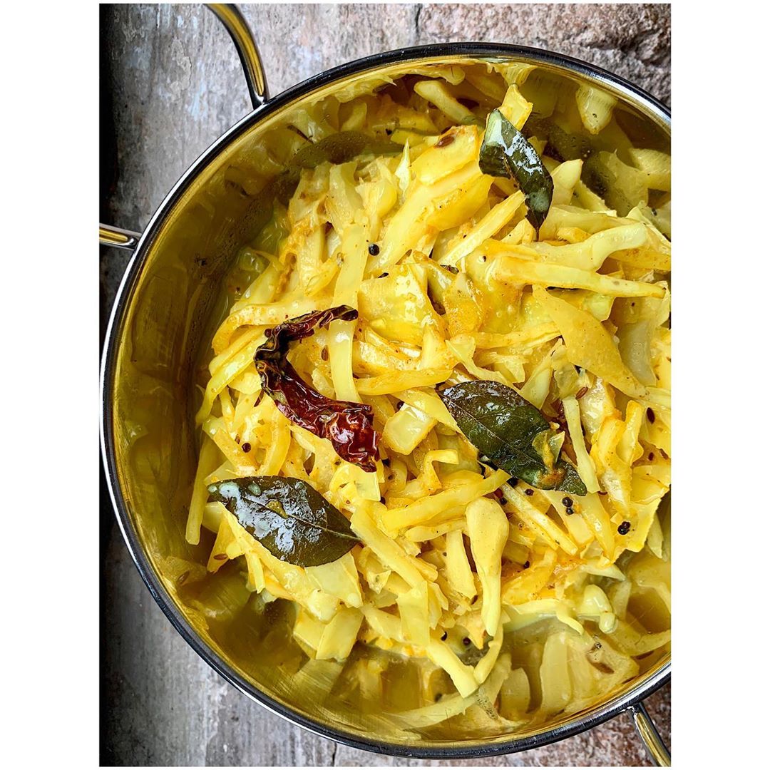 Turmeric Stained Cabbage Curry