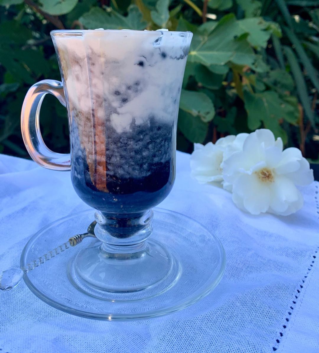 Activated Charcoal Chia Pudding with Coconut Cream