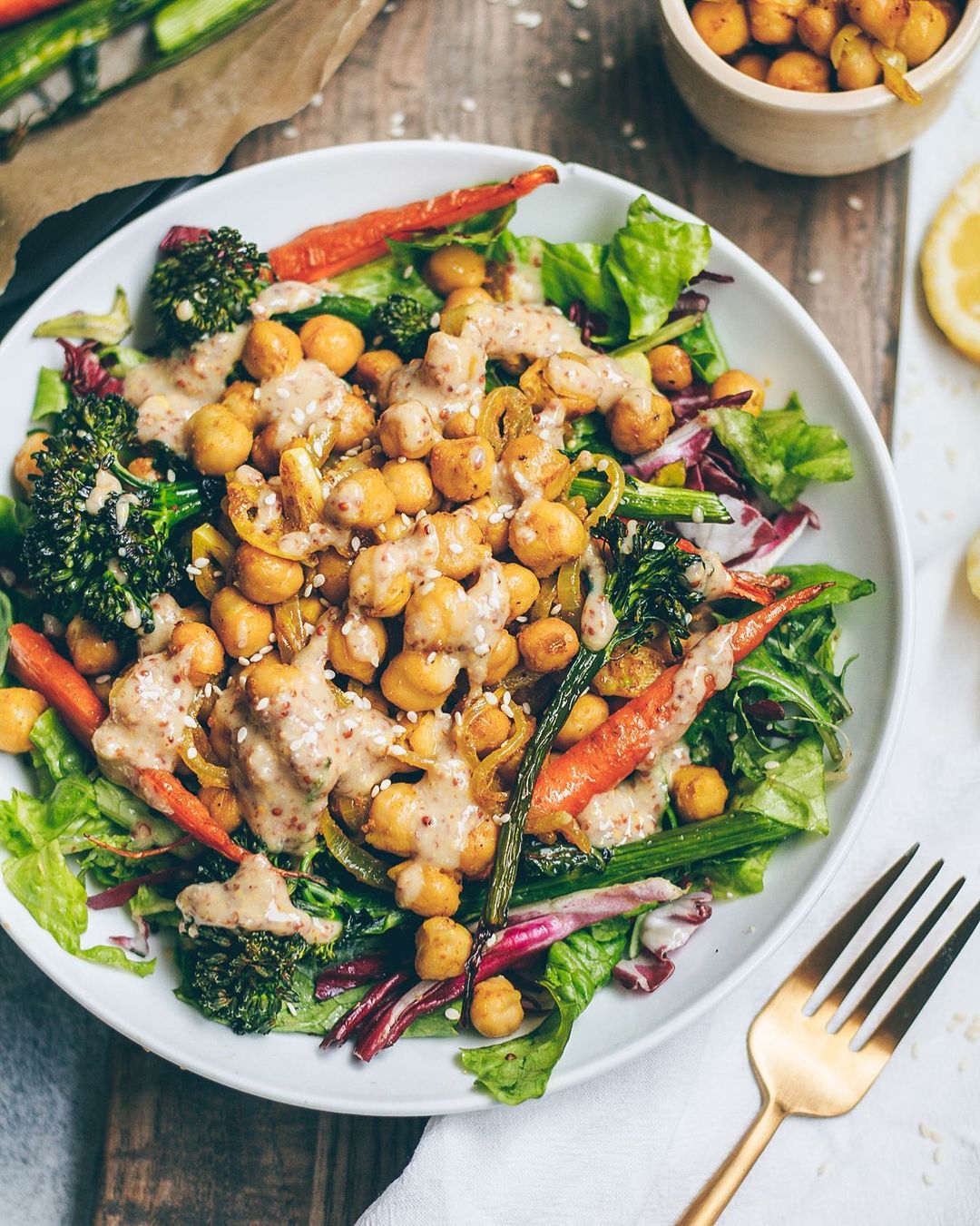 Curried Chickpea Salad with Tahini Dressing