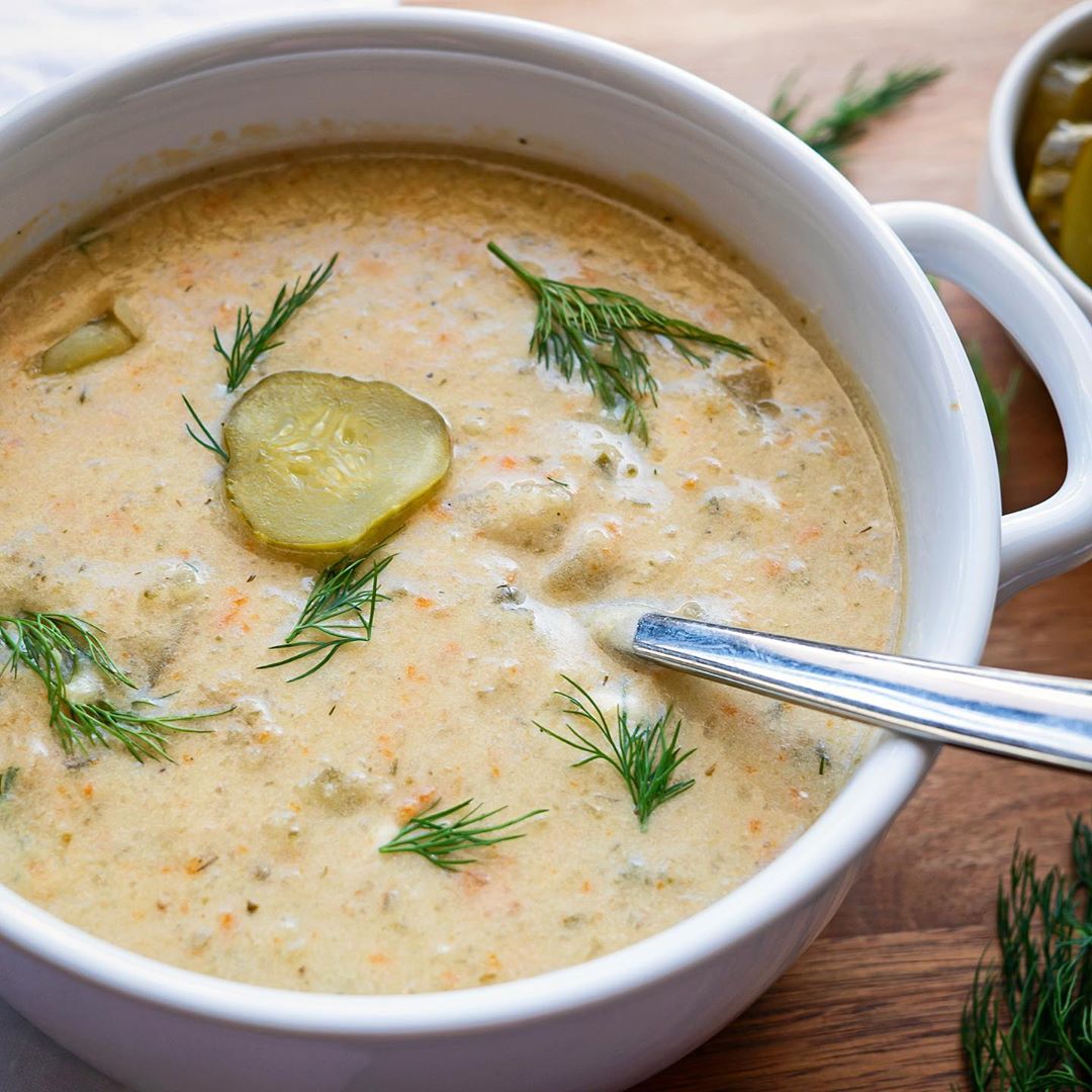 Creamy Dill Pickle and Potato Soup