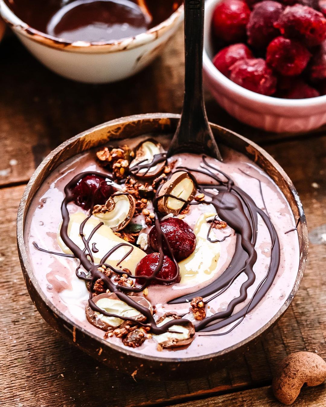 Simple Cherry Cashew Butter Vanilla Smoothie Bowl