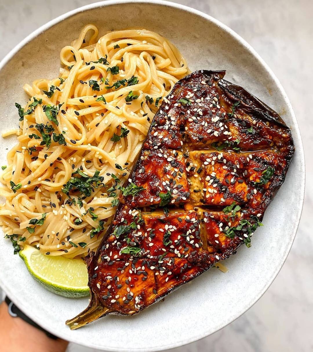 Peanut Butter Roasted Aubergines