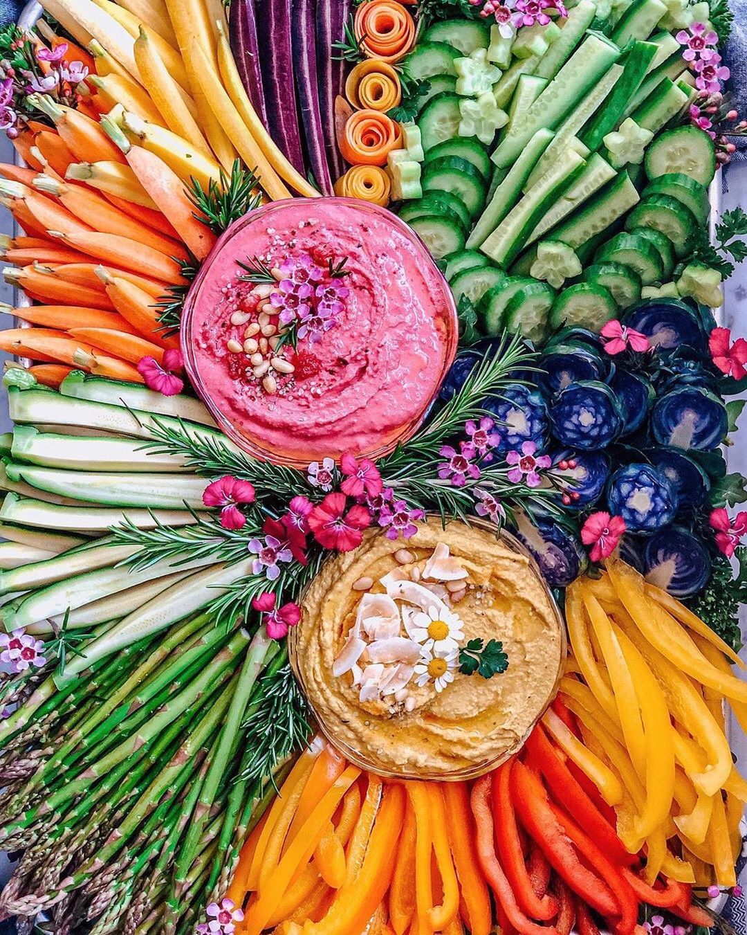 Thai Coconut Curry and Beetroot Hummus Platter