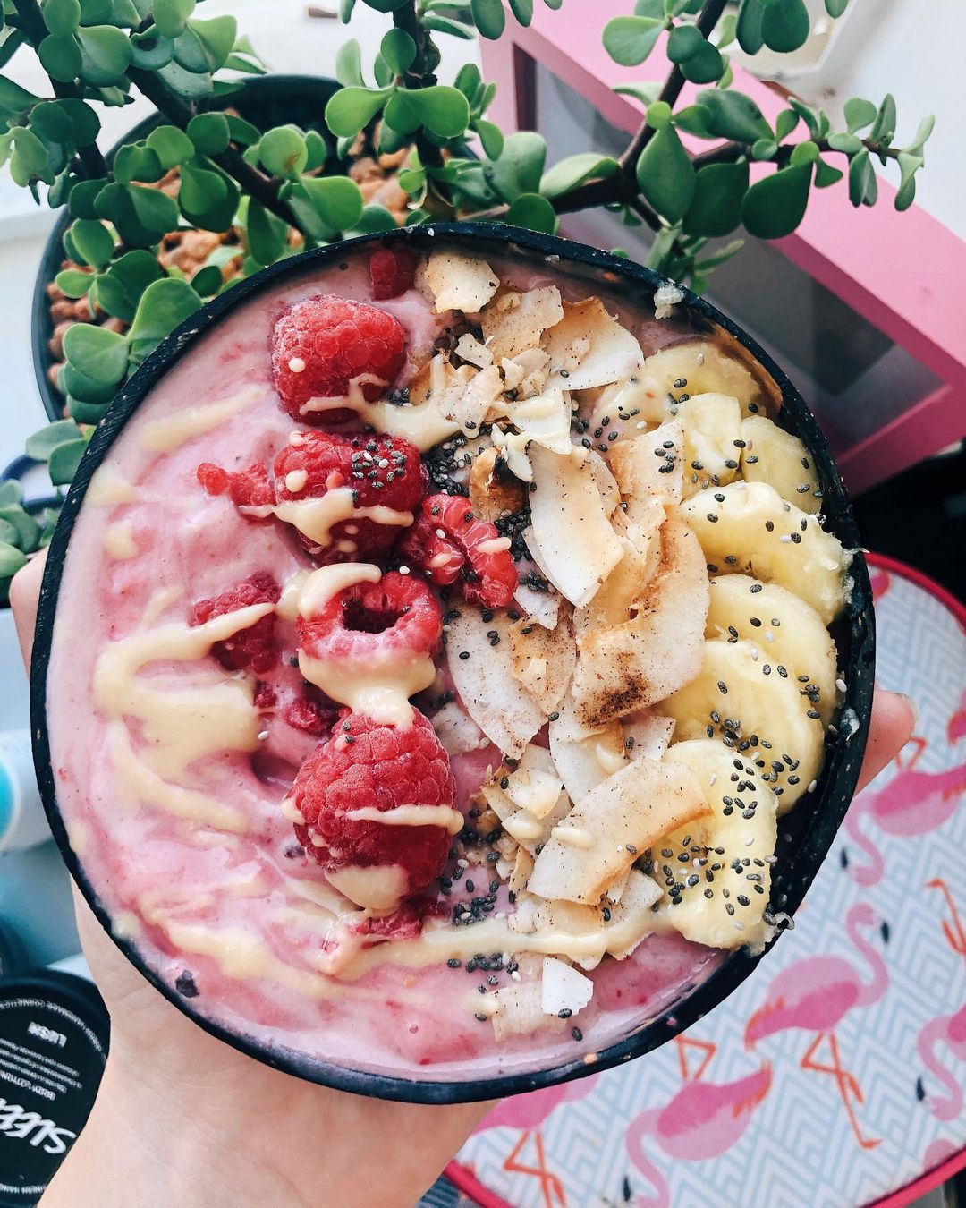 Pink Themed Smoothie Bowl for Valentine's Day