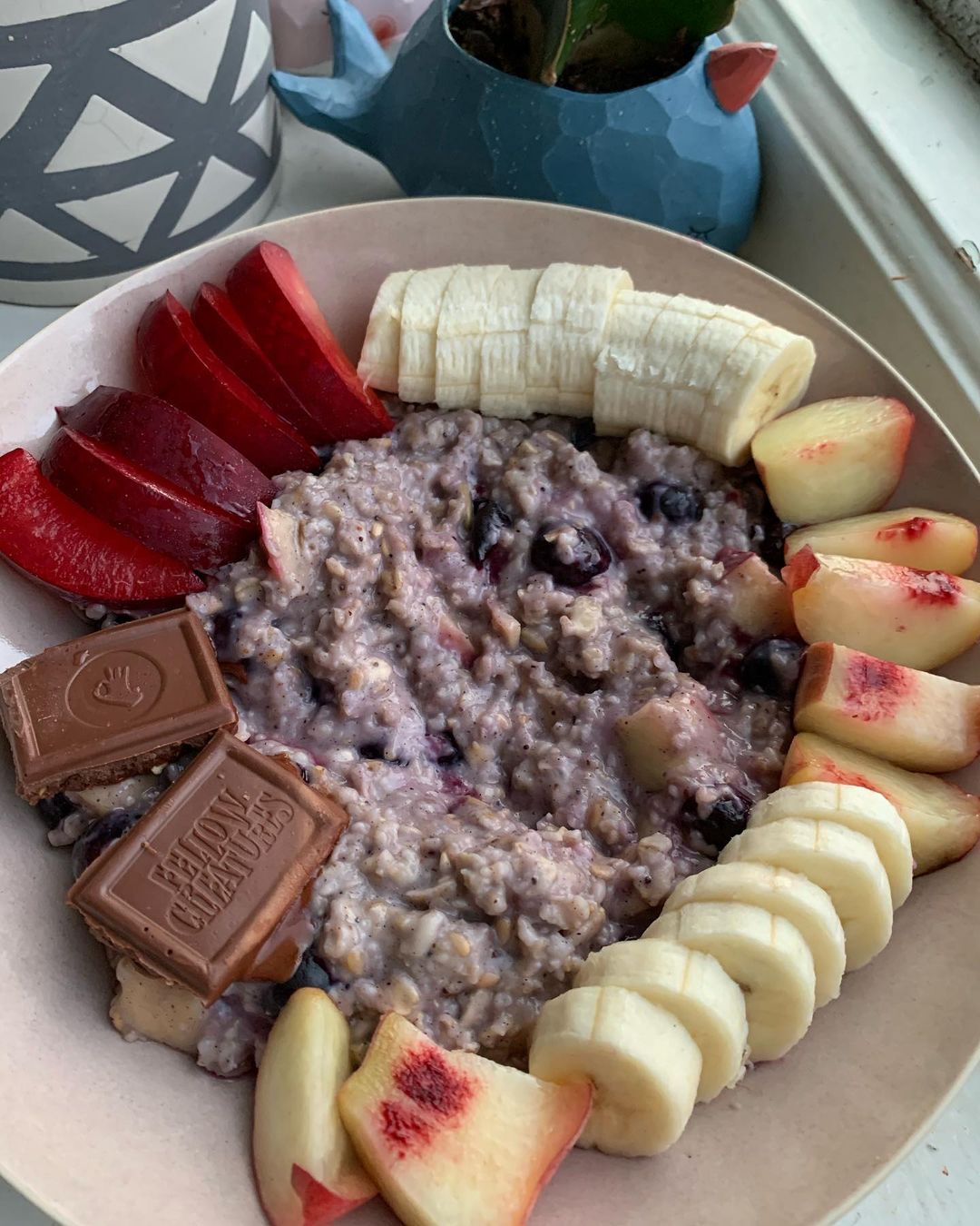 Vegan Chocolate Blueberry Porridge