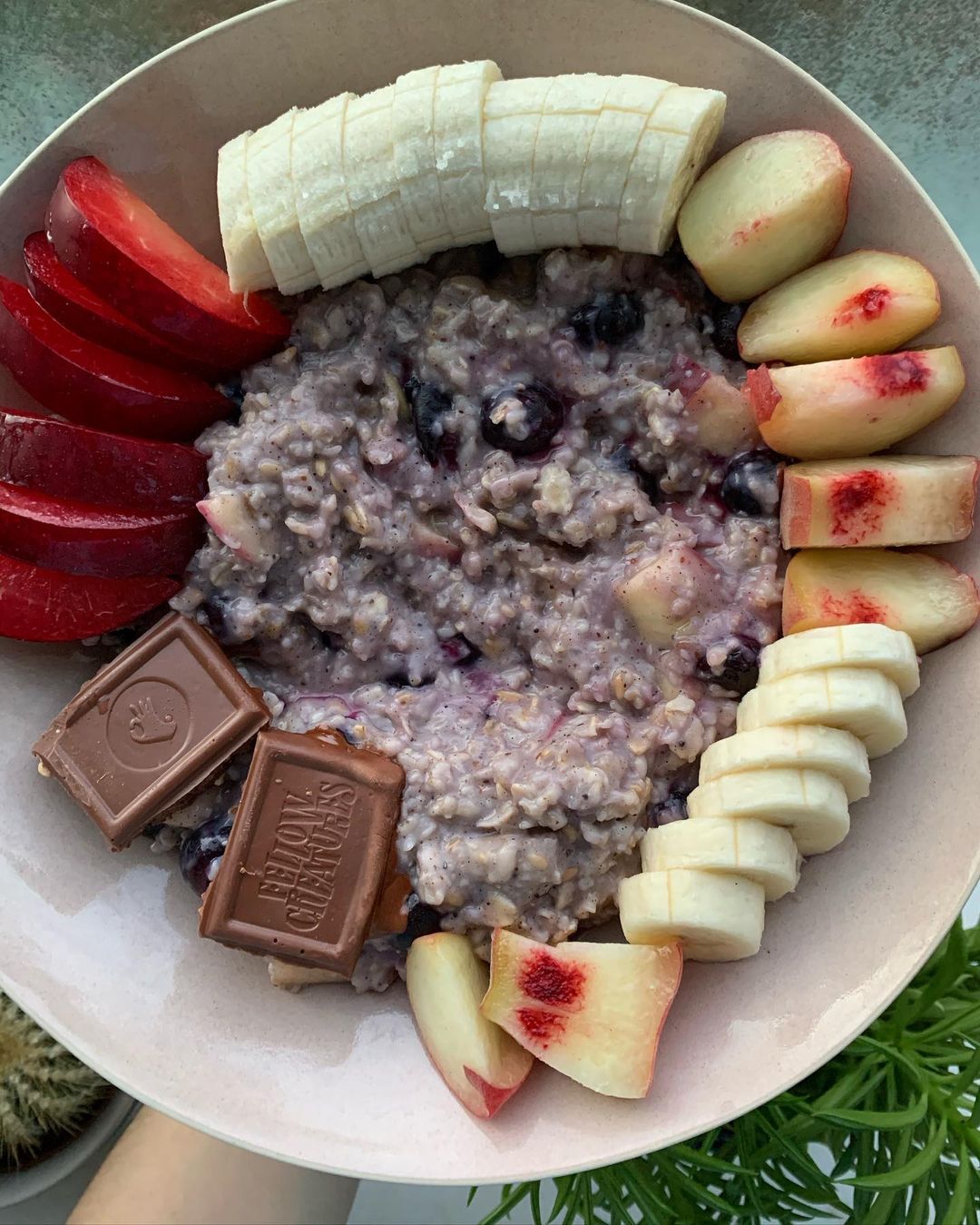 Vegan Chocolate Blueberry Porridge