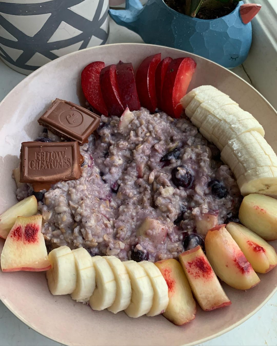 Vegan Chocolate Blueberry Porridge