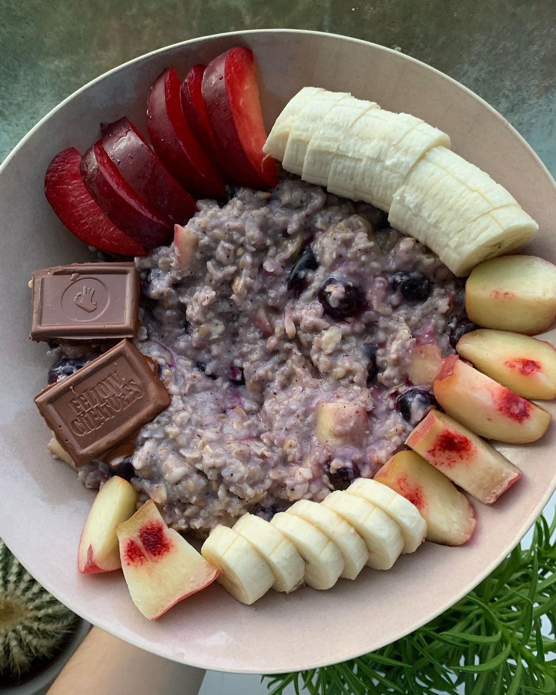 Vegan Chocolate Blueberry Porridge