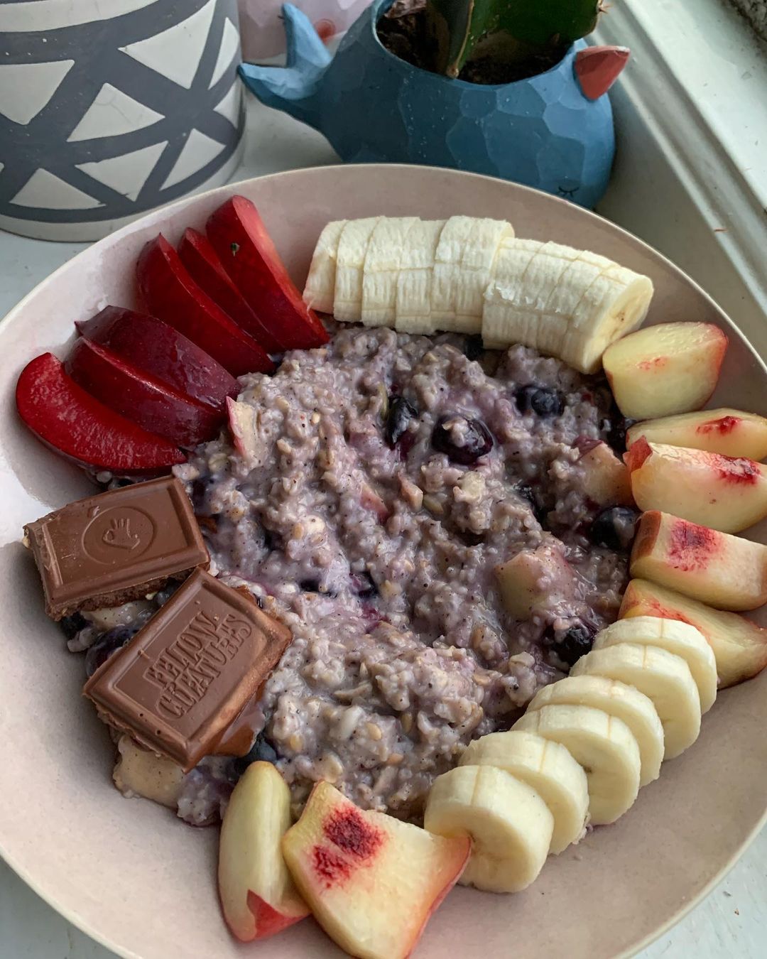 Vegan Chocolate Blueberry Porridge