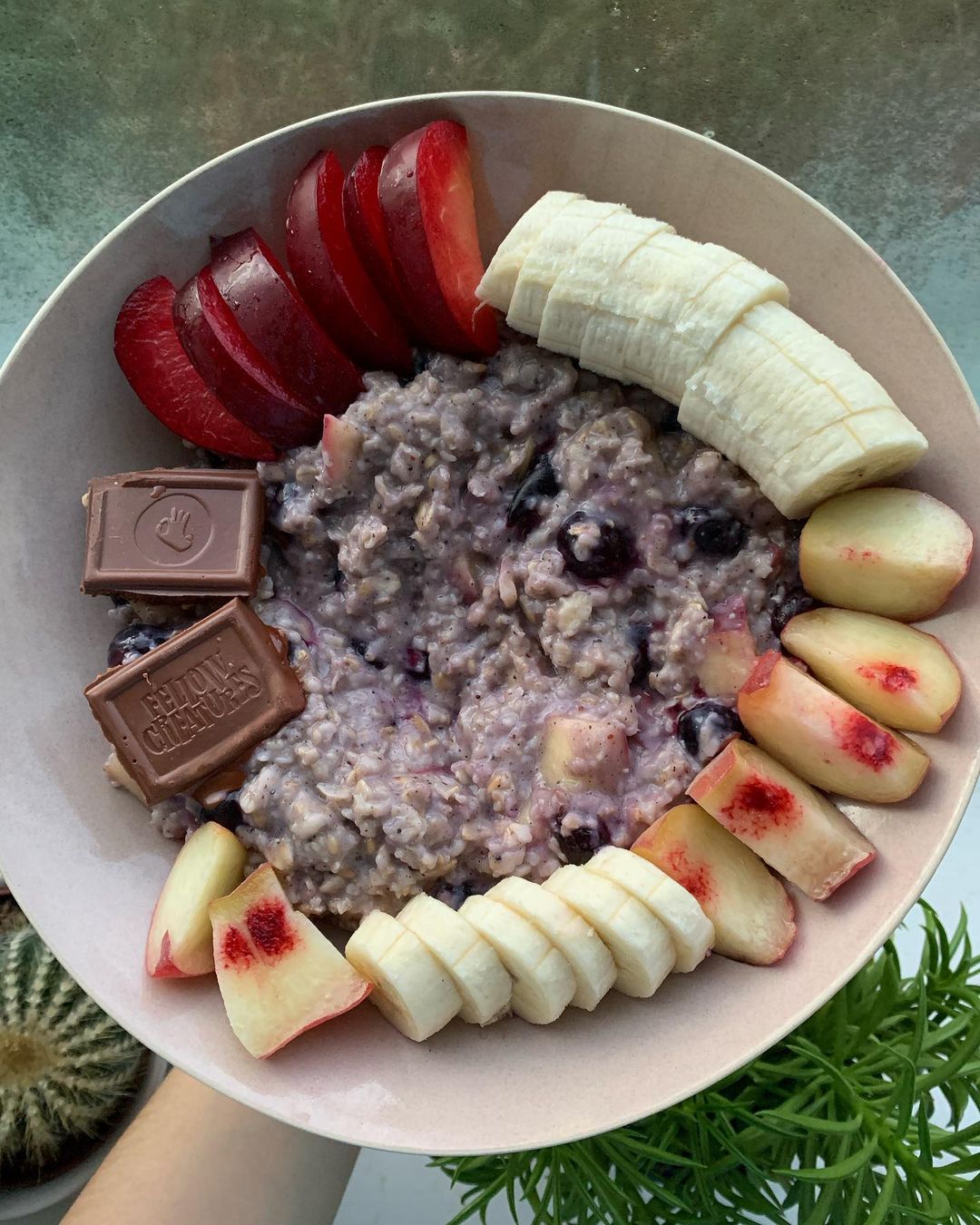 Vegan Chocolate Blueberry Porridge