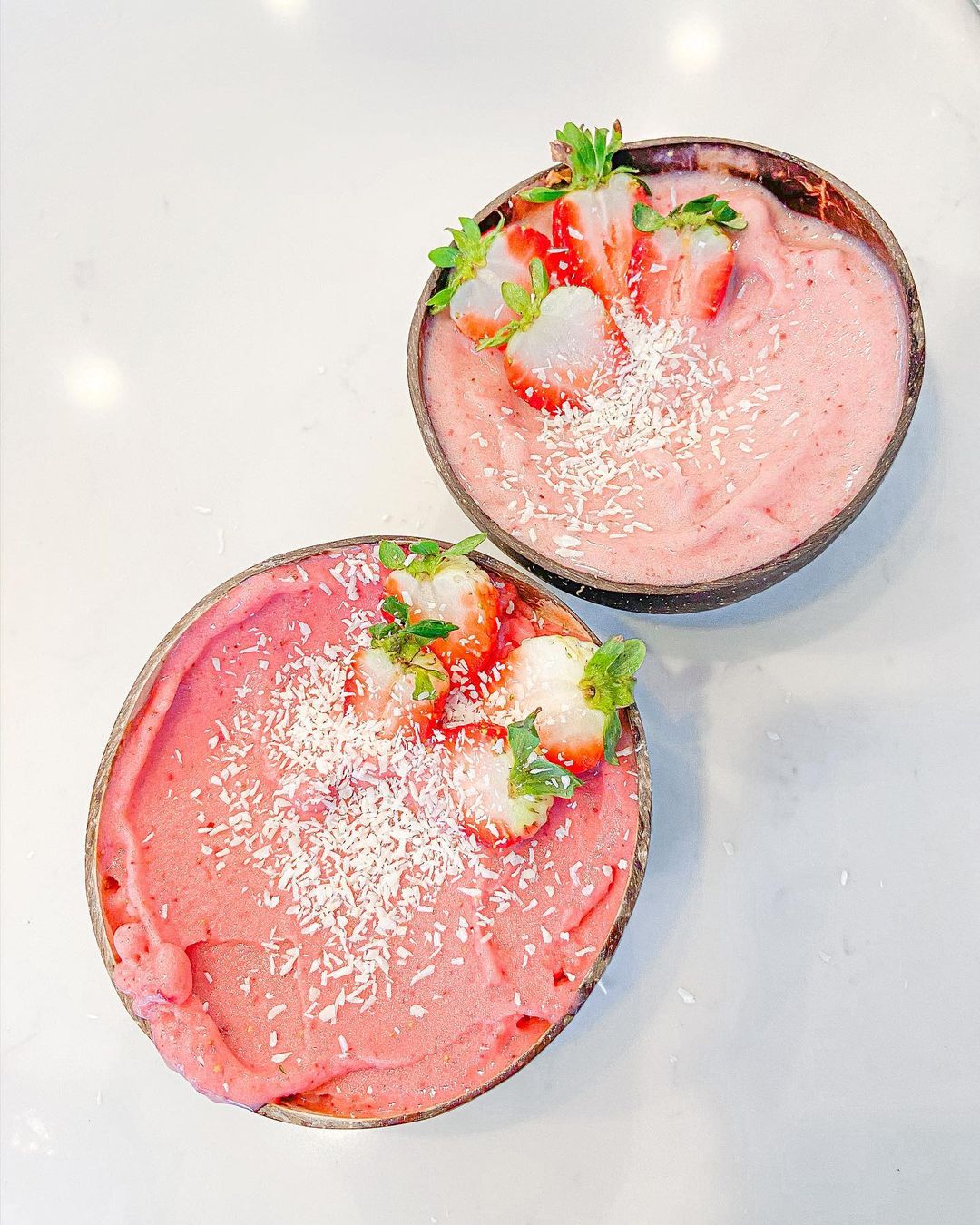 Pink Strawberry Banana Nice Cream for Valentine's