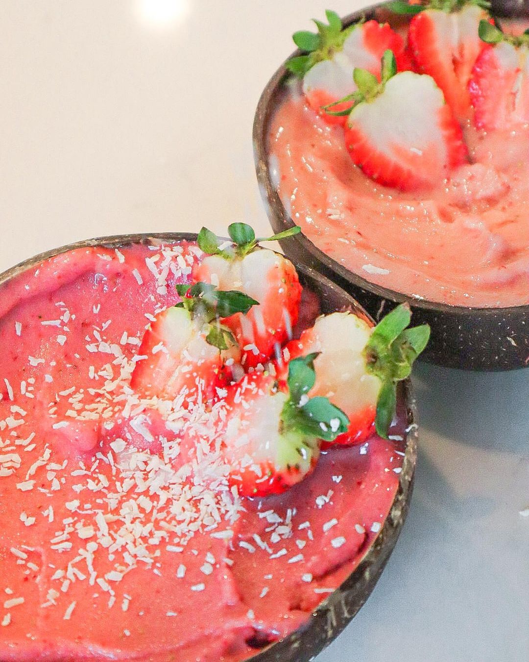 Pink Strawberry Banana Nice Cream for Valentine's