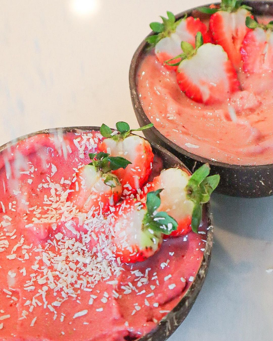 Pink Strawberry Banana Nice Cream for Valentine's