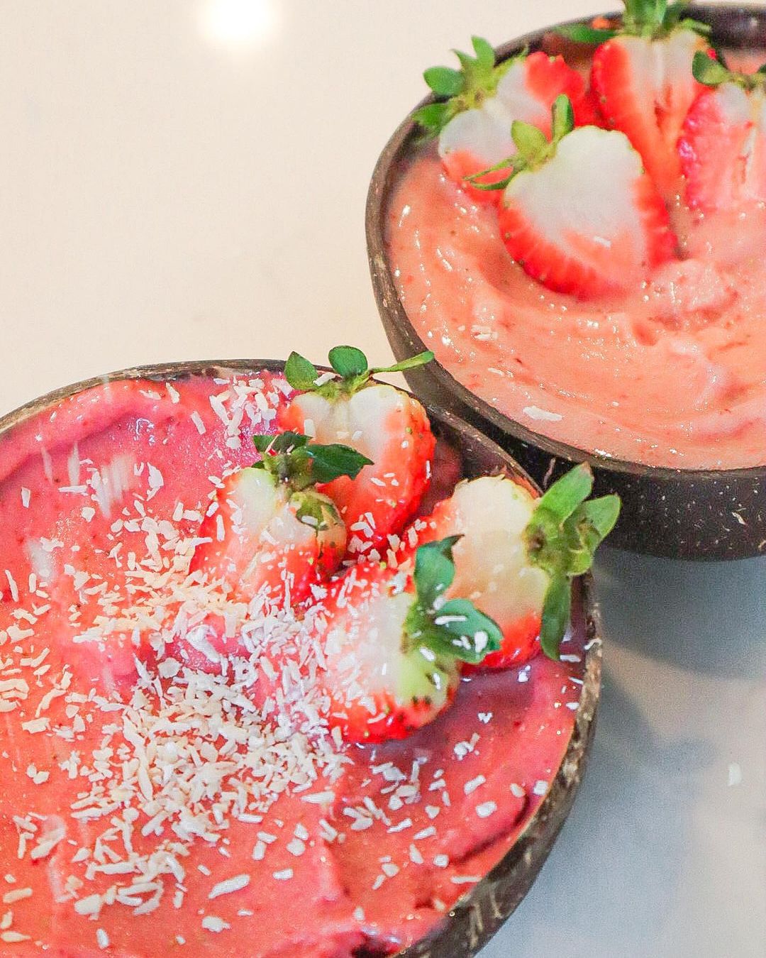Pink Strawberry Banana Nice Cream for Valentine's
