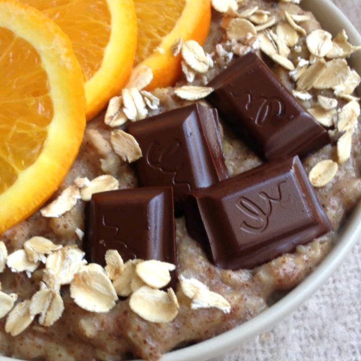 Easy Orange and Chocolate Oatmeal Breakfast