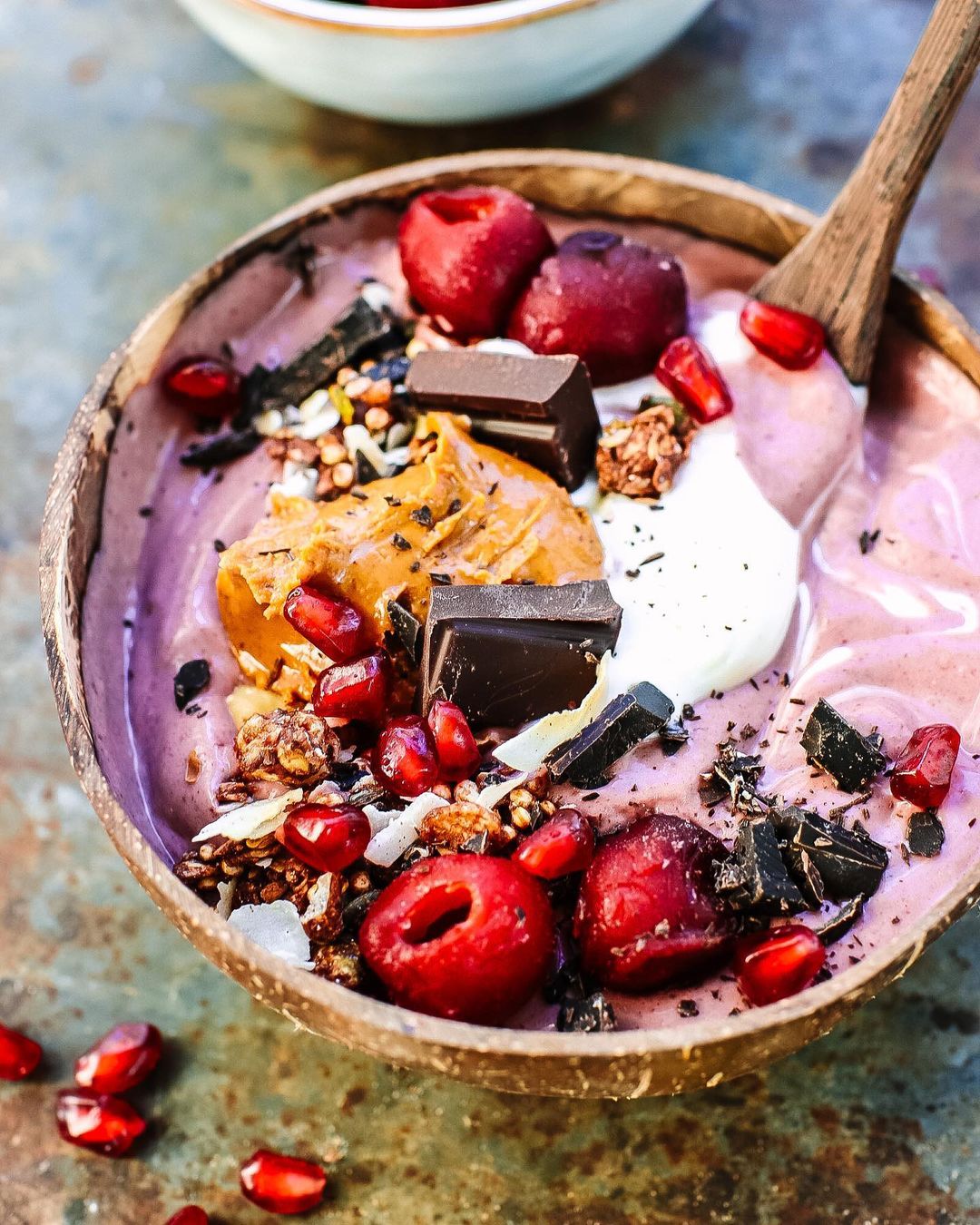 Glorious Cherry Acai Avocado Smoothie Bowl