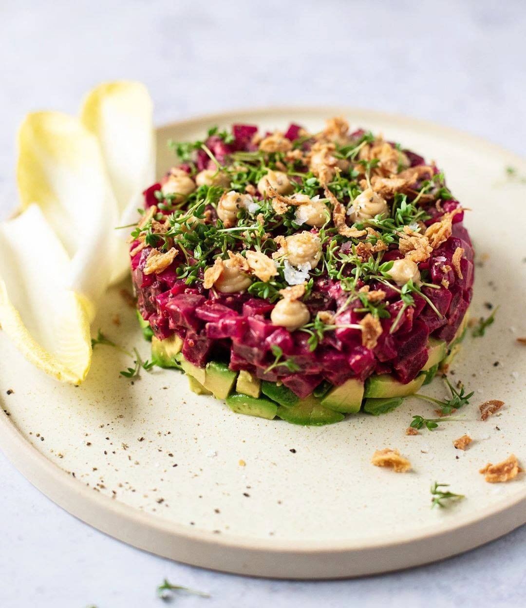 Beet Tartare with Miso-Tahini