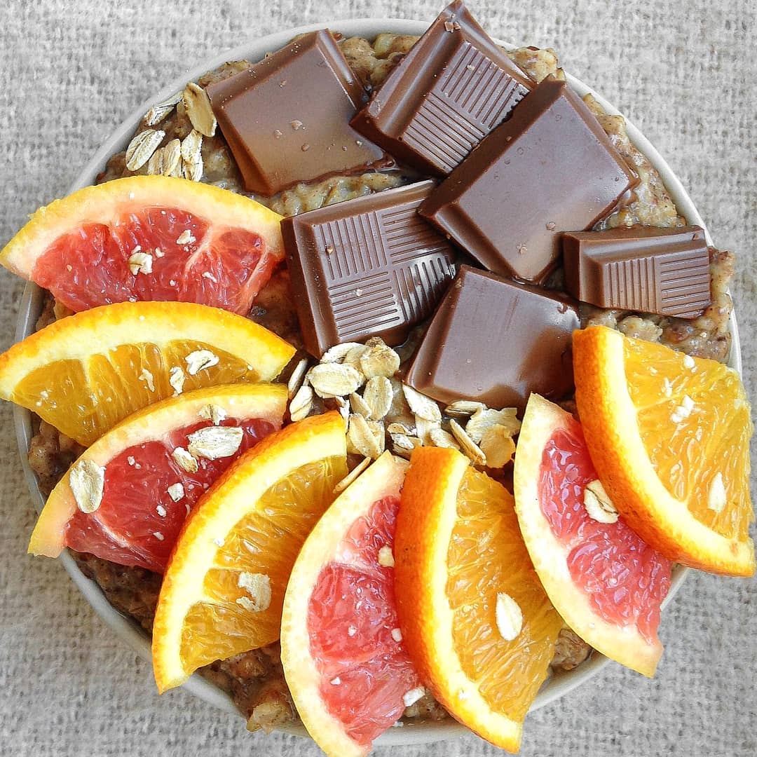 Orange, Grapefruit, and Chocolate Oatmeal