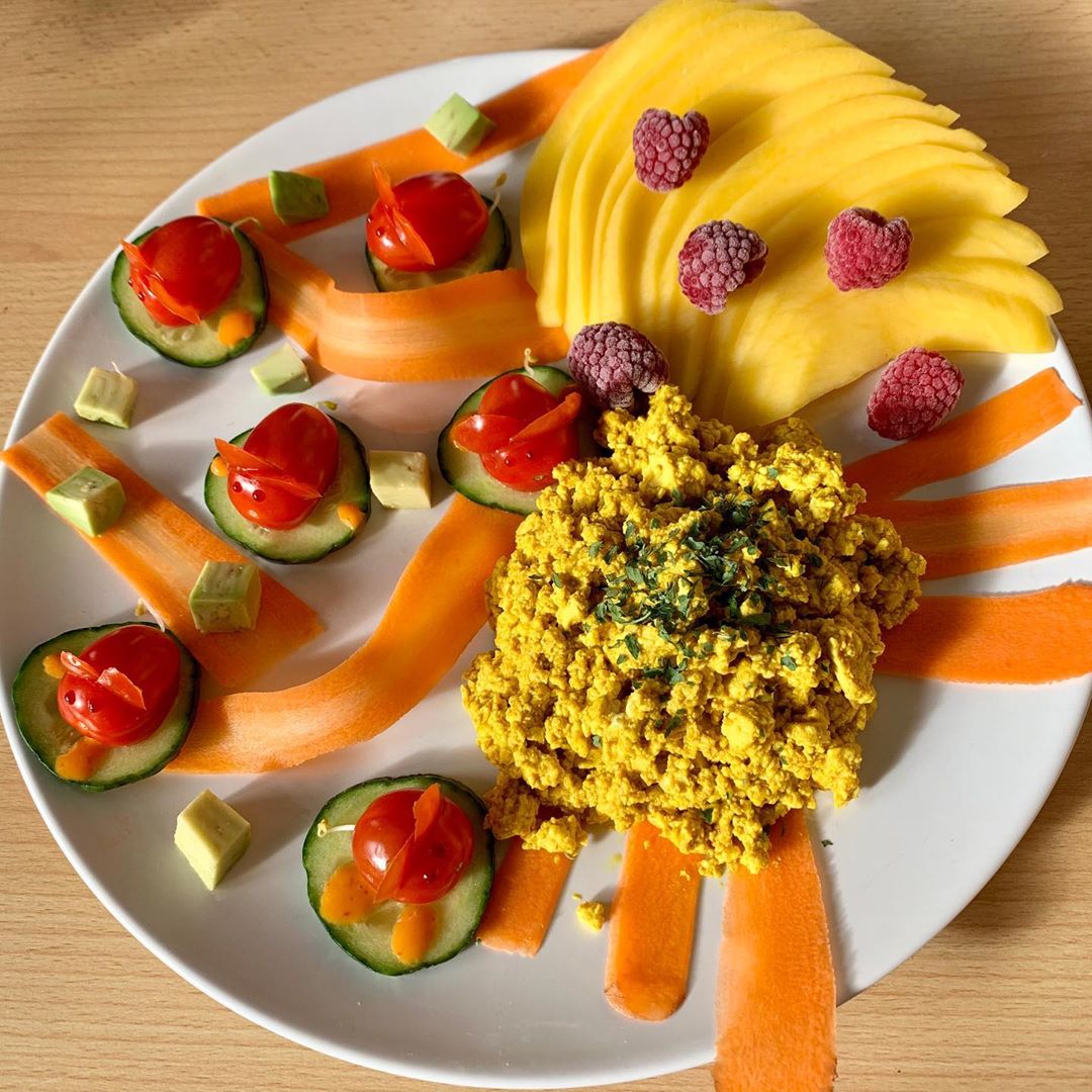Vegan Tofu Scramble with Cashew Butter and Turmeric