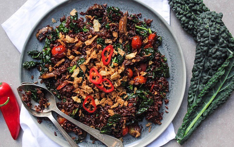 Rice with crispy onions