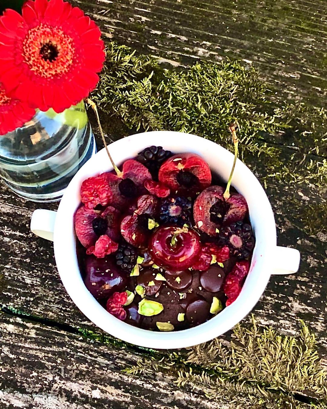 Simple Chocolate Mug Cake with Berries