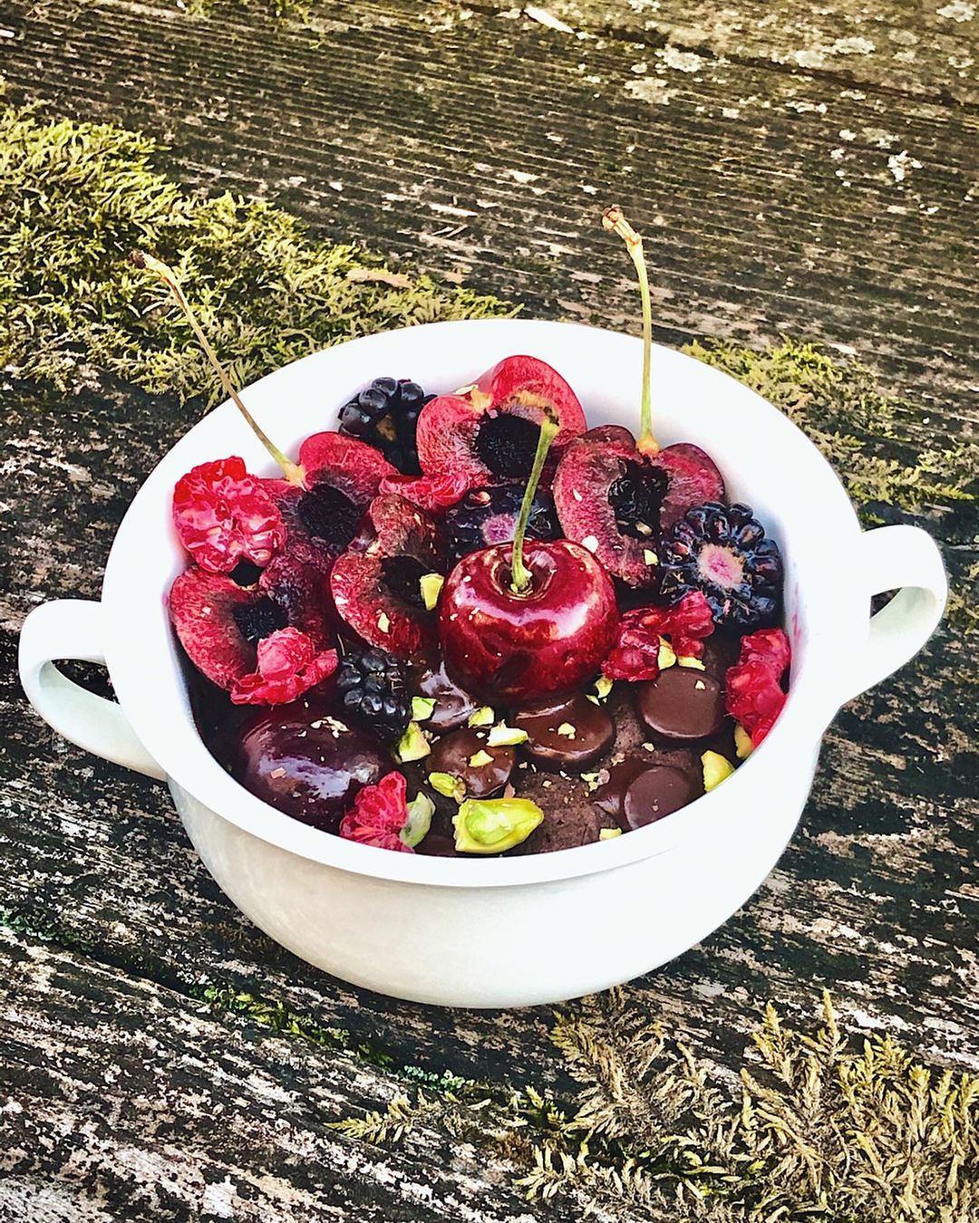 Simple Chocolate Mug Cake with Berries