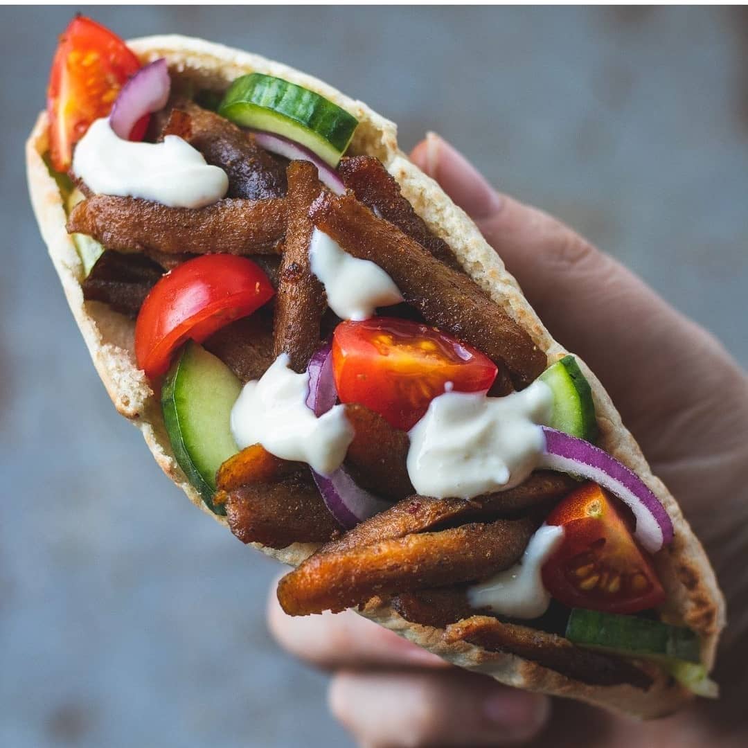 Plant Kebab Pitta with Garlic Sauce