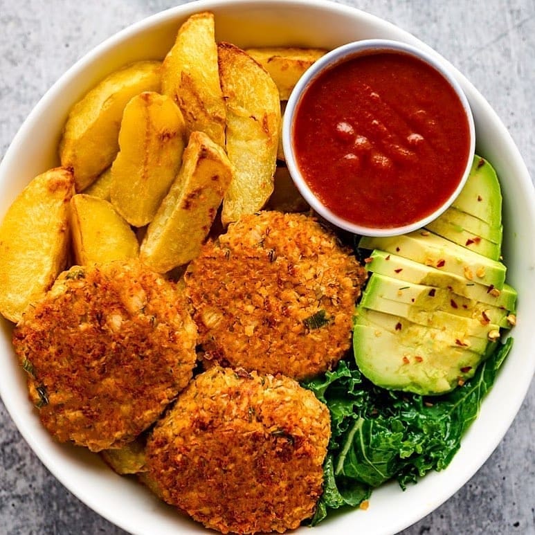 Vegan Crab Cakes with Chickpeas and Artichokes