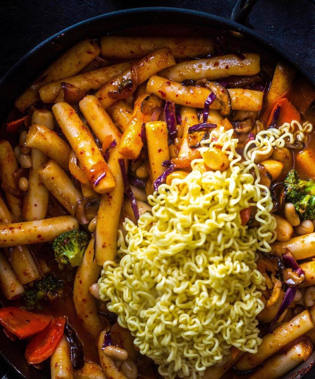 Vegan Tteokbokki with Ramen Noodles