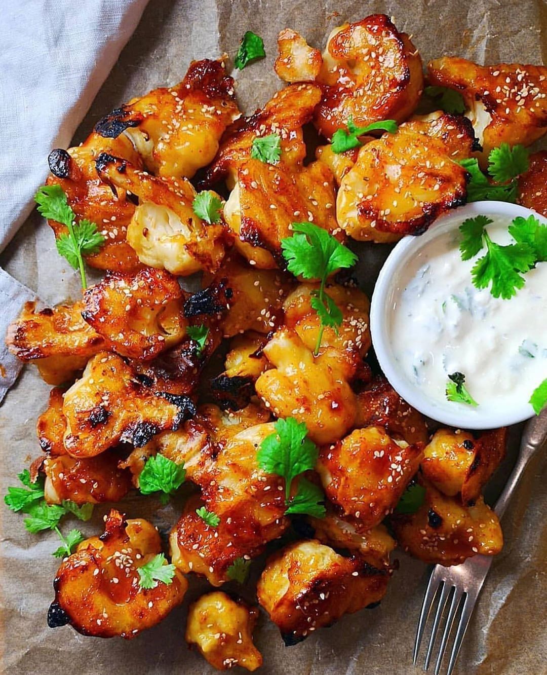 Crispy Baked Teriyaki Cauliflower Bites
