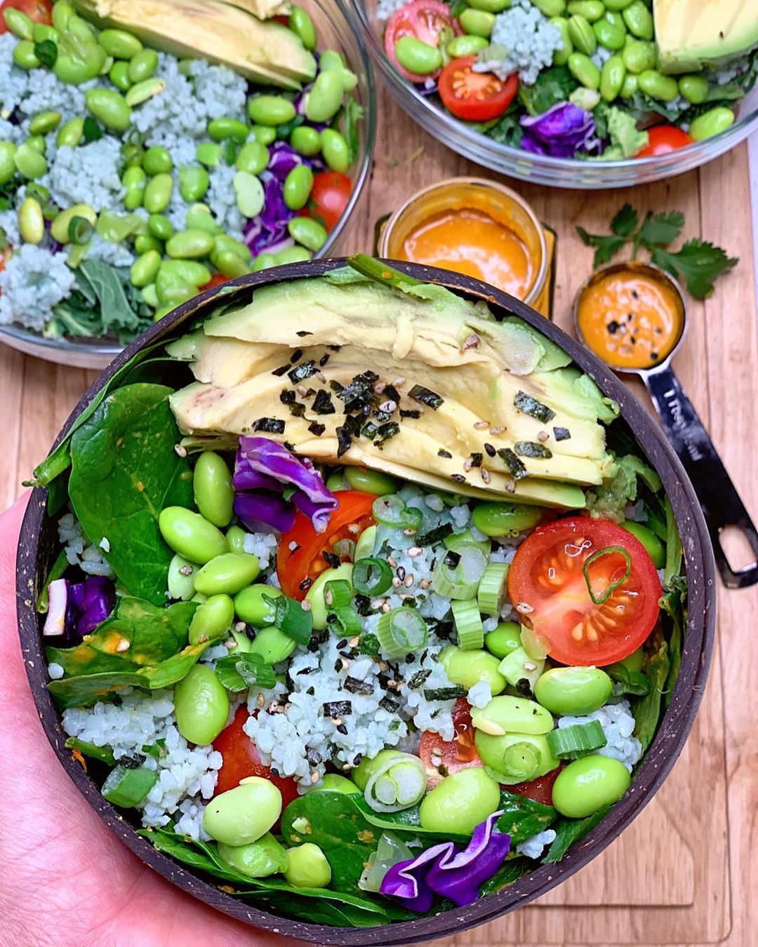 Vegan Poke Bowl with Carrot Ginger Miso Dressing