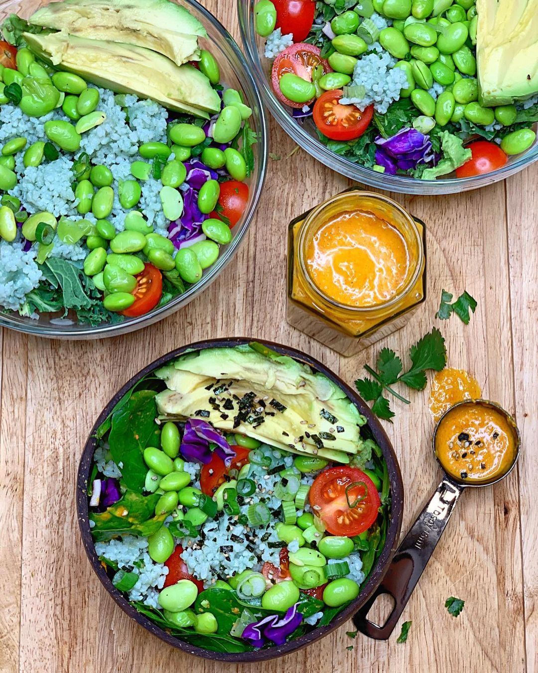 Vegan Poke Bowl with Carrot Ginger Miso Dressing