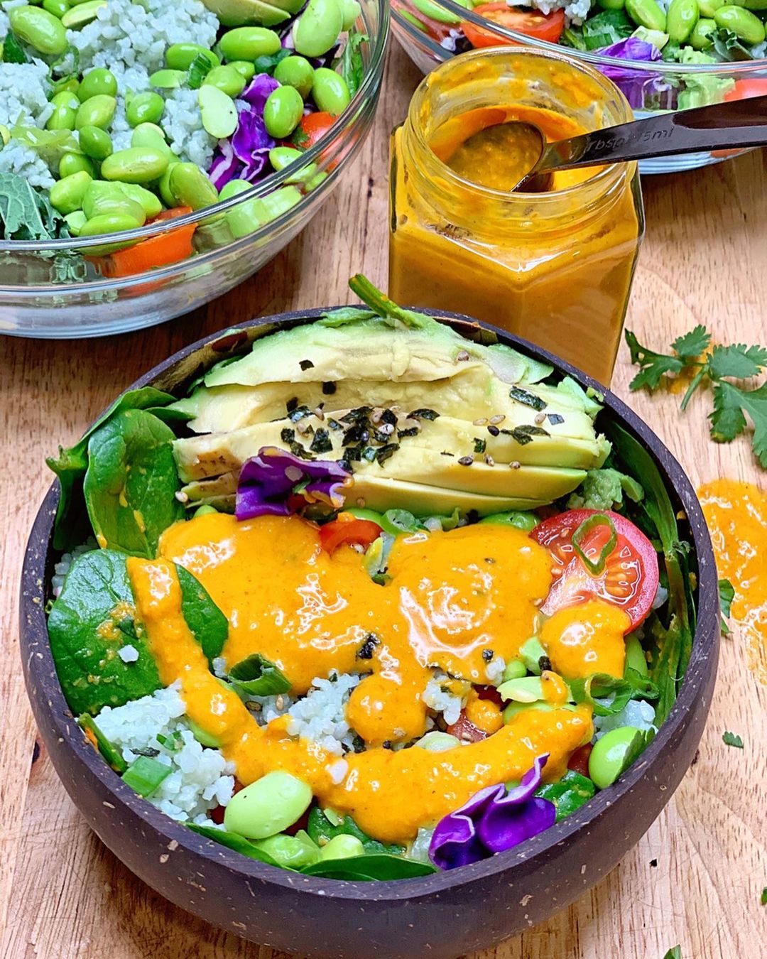 Vegan Poke Bowl with Carrot Ginger Miso Dressing