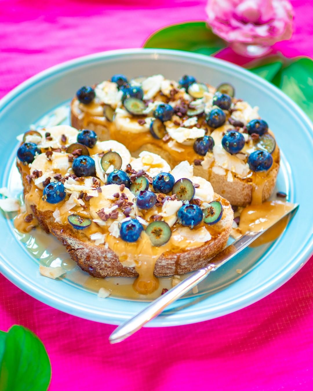 Peanut Butter and Banana Toast with Toppings