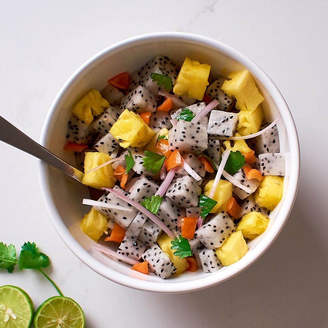 Dragon Fruit Habanero Salsa with Pineapple and Lime