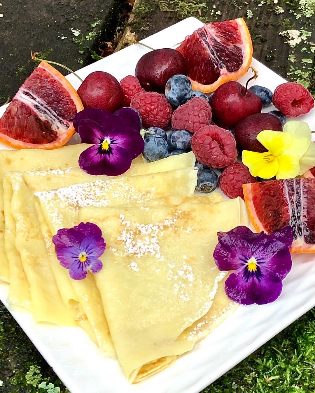 Vegan Crepes with Fresh Fruit Breakfast