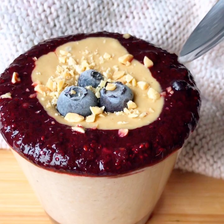 Peanut Butter and Jelly Overnight Oats
