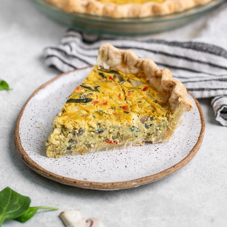 Vegan Quiche with Vegetables and Tofu