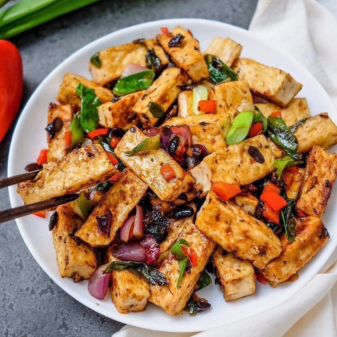 Stir-fried Black Bean Tofu