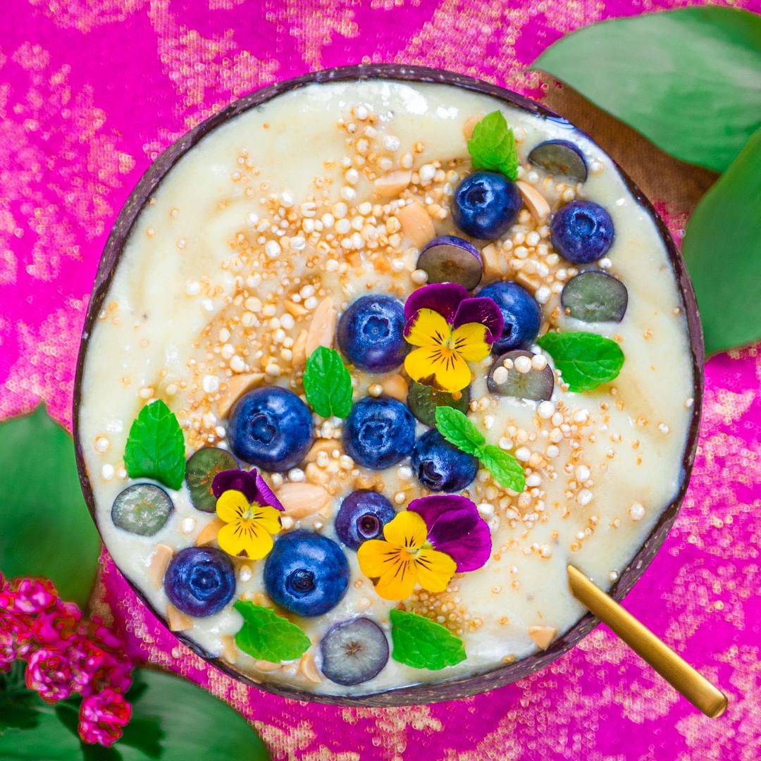 Pina Colada Smoothie Bowl with Fresh Toppings