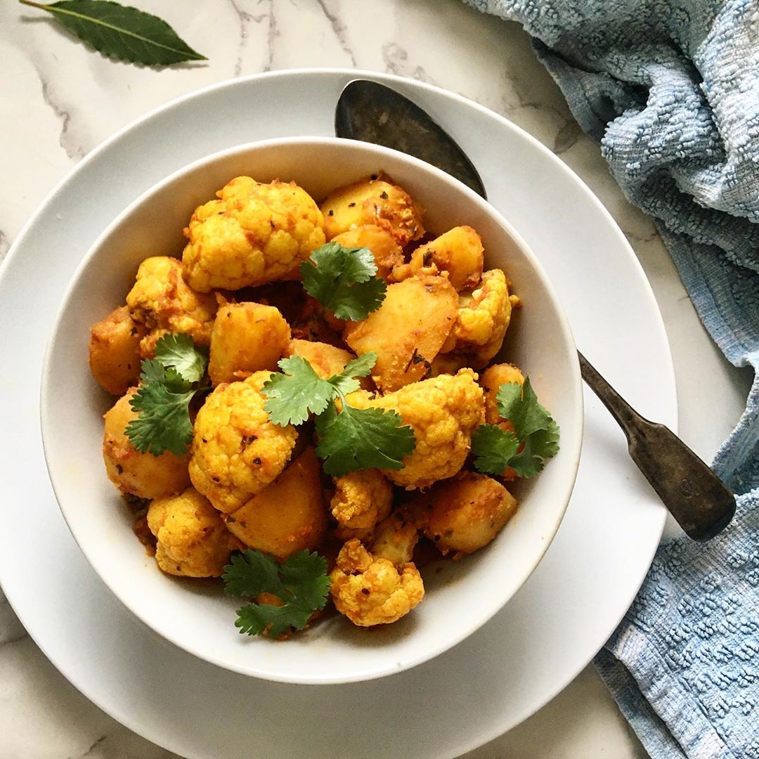 Homemade Aloo Gobi with Potatoes and Cauliflower