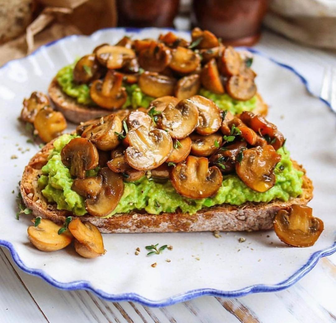 Avocado Toast with Sautéed Mushrooms