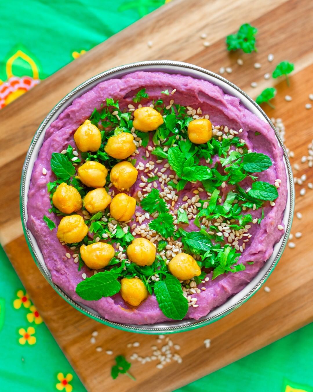 Purple Sweet Potato Hummus Dip