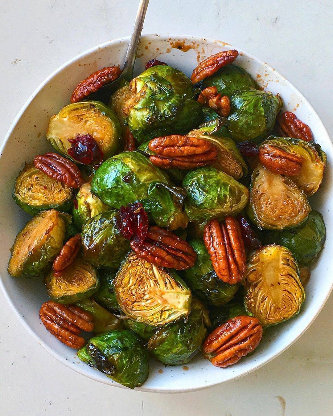 Roasted Balsamic Maple Glazed Brussels Sprouts